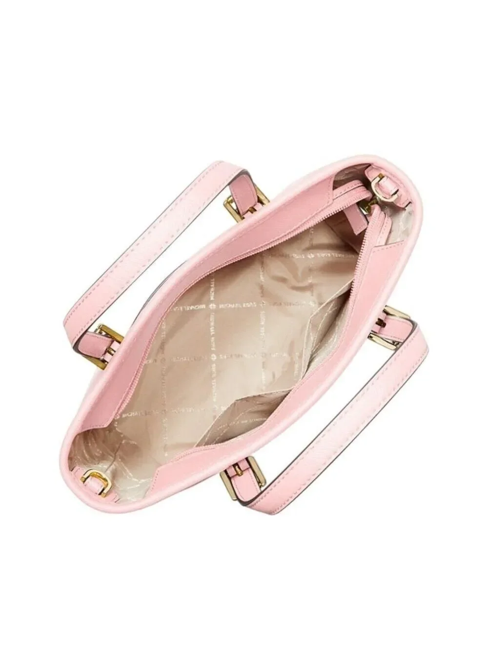 Michael Kors Saffiano Leather Top Zip Tote Bag Pink
